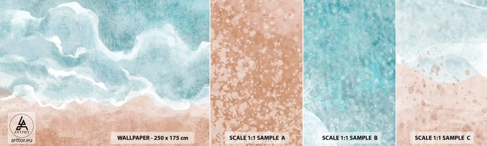 Fototapetenmuster Standard Eco - Cloud-Abstraktion - Strand, Landschaft, Meer - 100x30 cm