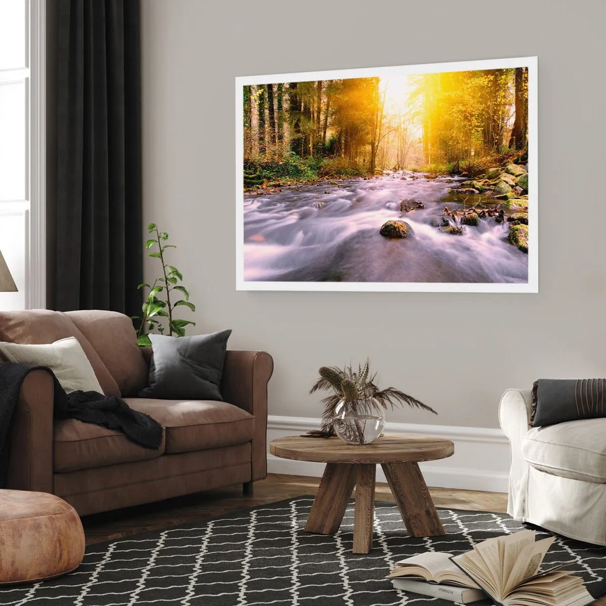 Poster - Malachit im Silber- und Goldrahmen - 50x40 cm