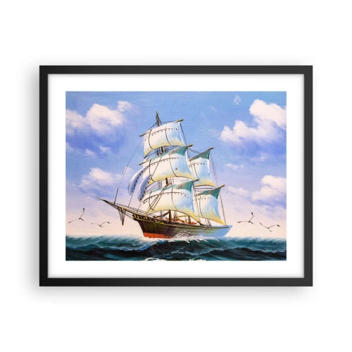 Poster in einem schwarzem Rahmen - Mit Stolz mit dem Wind - 50x40 cm