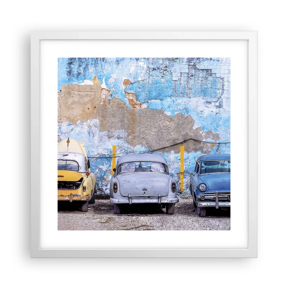 Poster in einem weißen Rahmen - Treffen der Veteranen - 40x40 cm