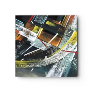 Wanduhr - Glasuhr - Energie der Bewegung - 40x40 cm