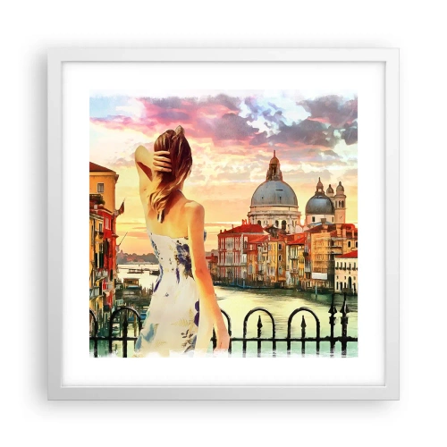 Poster in einem weißen Rahmen - Als Abenteuer nur in ... - 40x40 cm