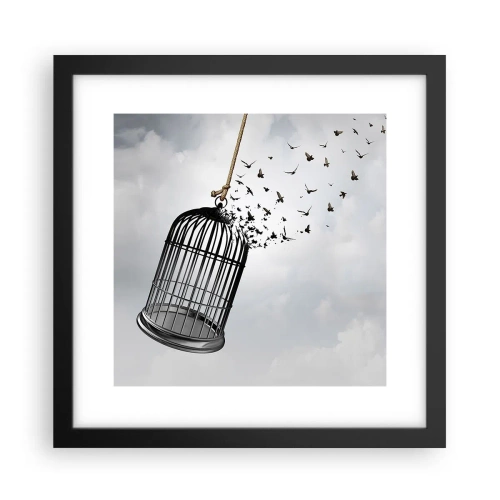 Poster in einem schwarzem Rahmen - Glaube ... Hoffnung ... Freiheit! - 30x30 cm