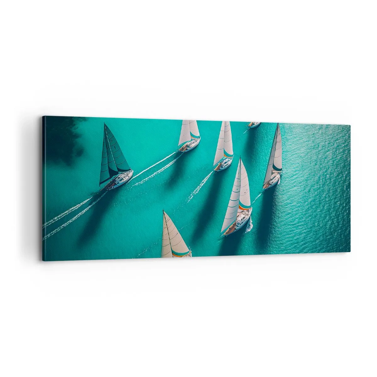 Bild auf Leinwand - Leinwandbild - Im Wettbewerb mit dem Wind - 100x40 cm