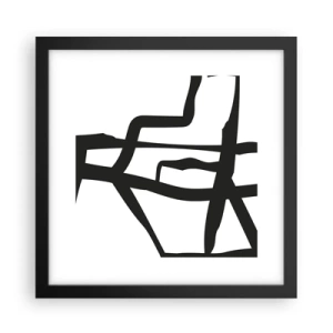 Poster in einem schwarzem Rahmen - Schwarz-Weiß-Design - 30x30 cm