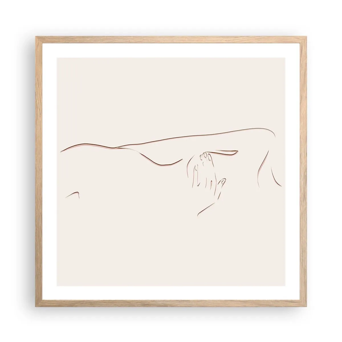 Poster in einem Rahmen aus heller Eiche - Die Form des Verlangens - 60x60 cm