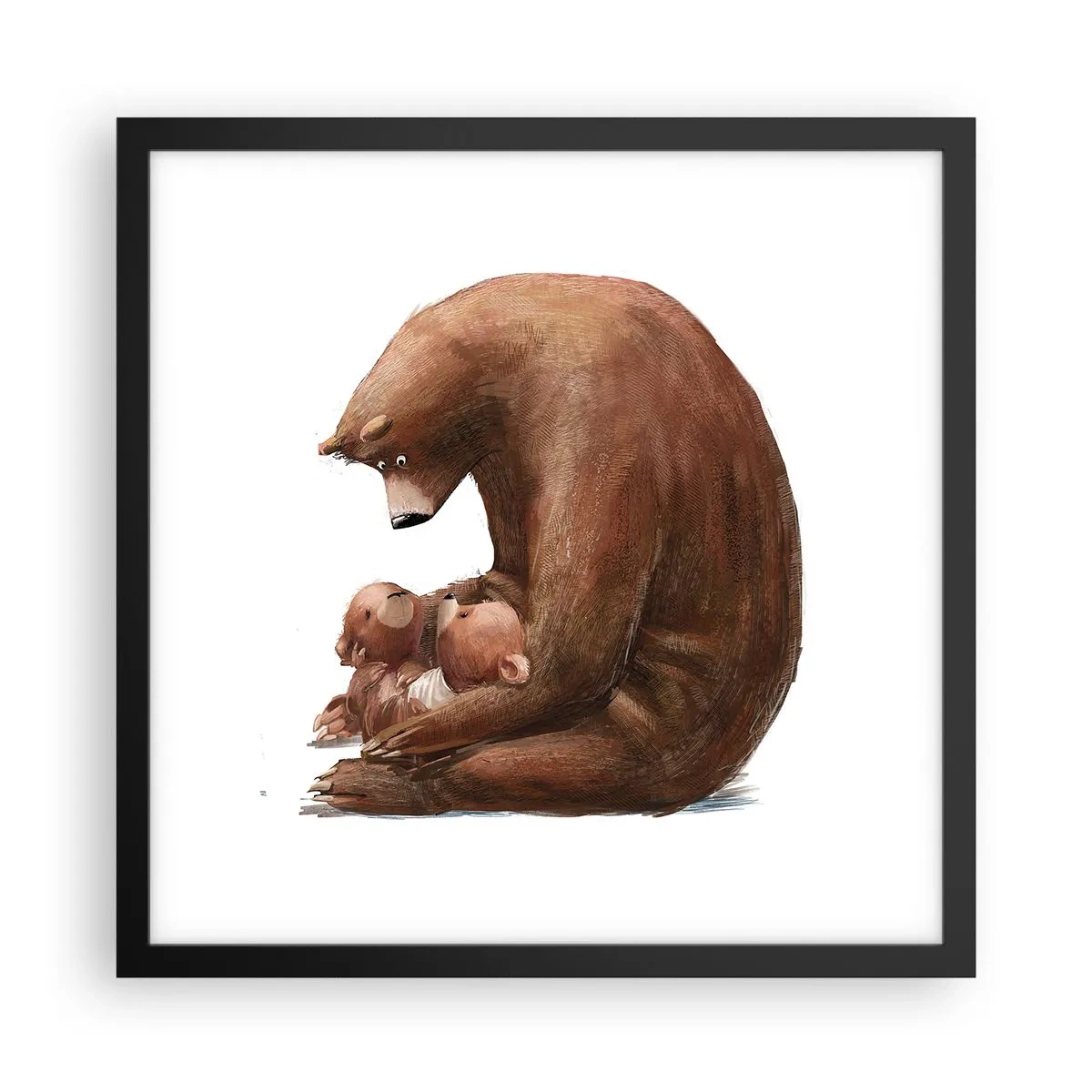 Poster in einem schwarzem Rahmen - Süße Träume, Kinder - 40x40 cm