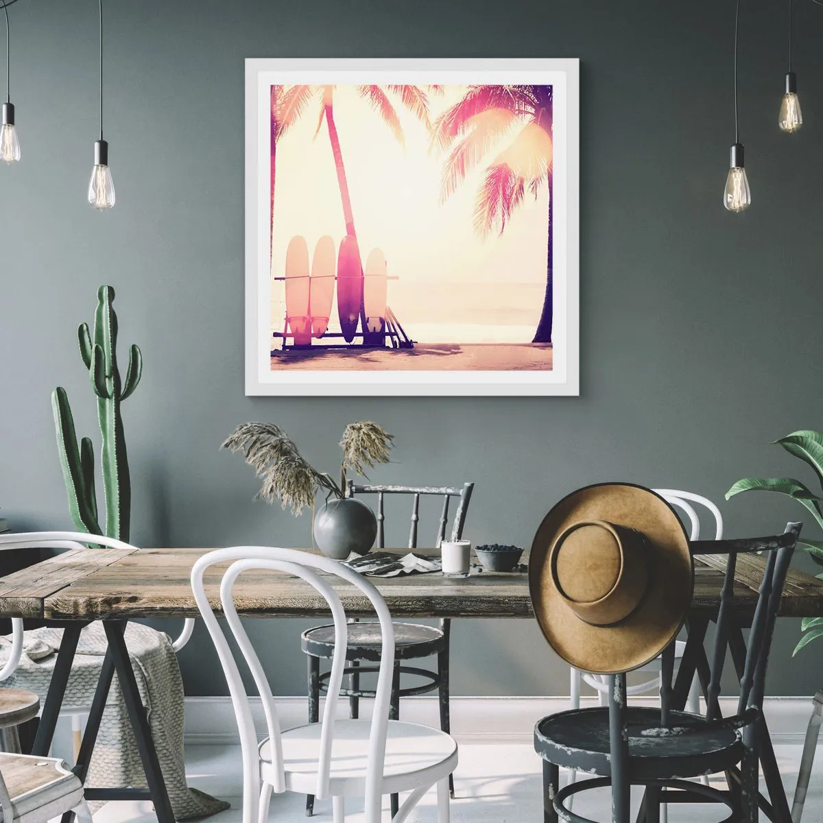 Poster in einem weißen Rahmen - Es wird ein toller Tag - 60x60 cm