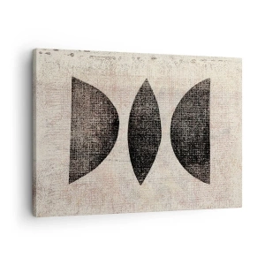 Bild auf Leinwand - Leinwandbild - Ethnische Formen in dunklen Tönen auf hellem Hintergrund - 70x50cm - Ethnische Abstraktion - Moderne Wanddekoration für Wohnzimmer und Schlafzimmer ARTTOR