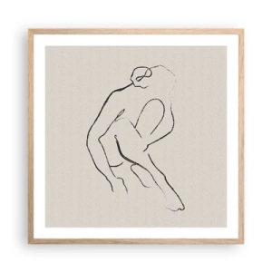 Poster in einem Rahmen aus heller Eiche - Intime Skizze - 60x60 cm