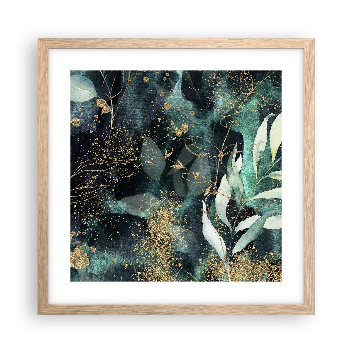 Poster in einem Rahmen aus heller Eiche - Zaubergarten - 40x40 cm