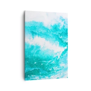 Bild auf Leinwand - Leinwandbild - Abstrakter Wirbel in Blautönen - 70x100cm - Im Kern des Elements - Moderne Wanddekoration für Wohnzimmer und Schlafzimmer ARTTOR