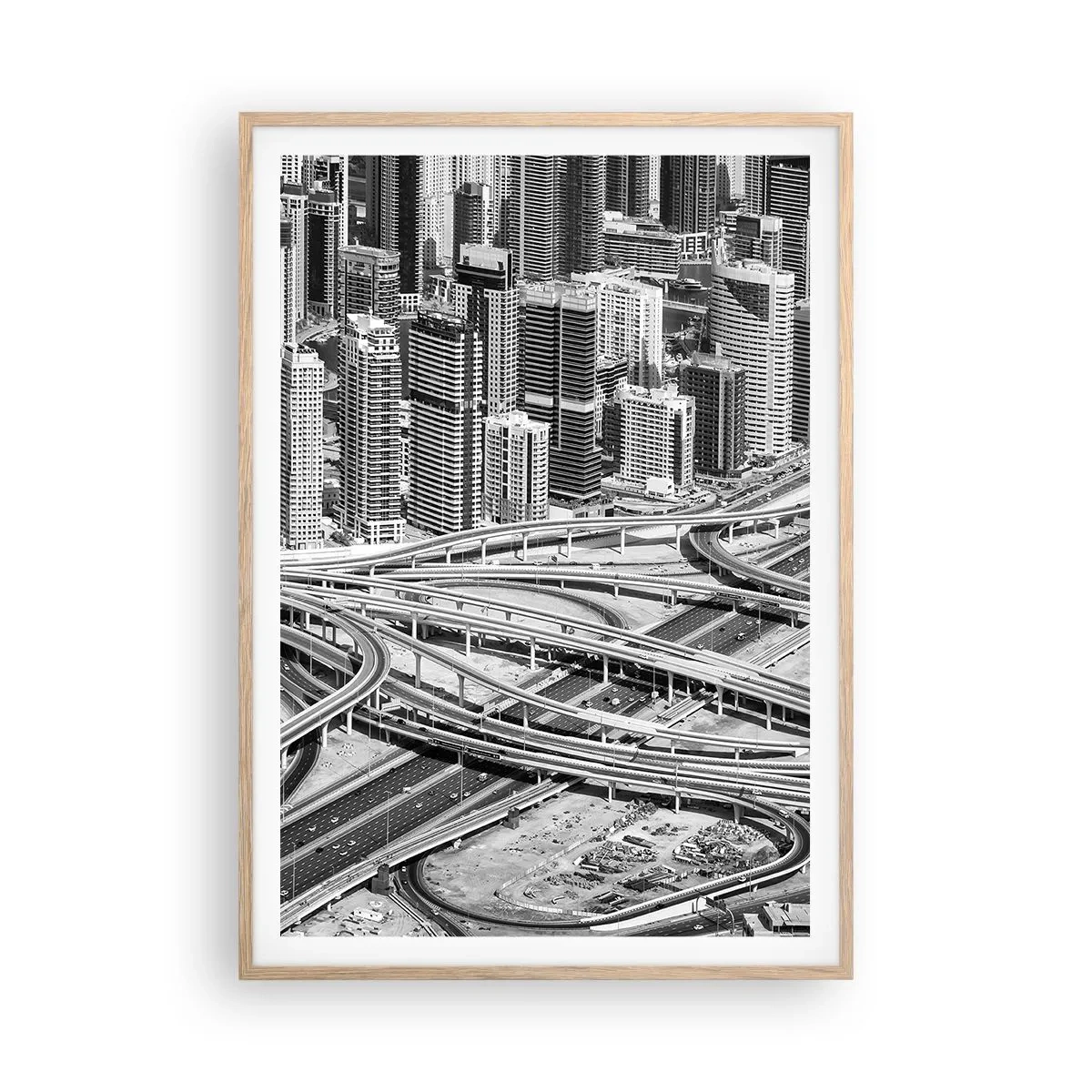 Poster in einem Rahmen aus heller Eiche - Dubai - die unmögliche Stadt - 70x100 cm