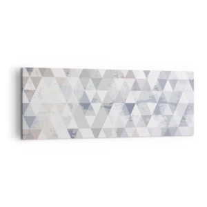 Bild auf Leinwand - Leinwandbild - Geometrisches Dreiecksmuster in Pastelltönen - 140x50cm - Im Rhythmus auf drei - Moderne Wanddekoration für Wohnzimmer und Schlafzimmer ARTTOR