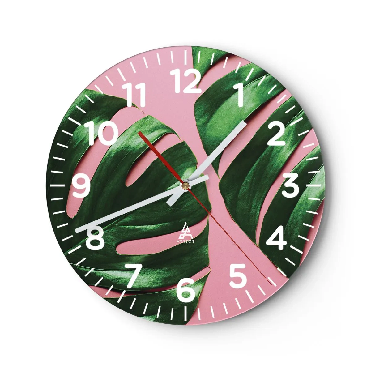 Wanduhr - Glasuhr - Rendezvous im Grünen - 30x30 cm