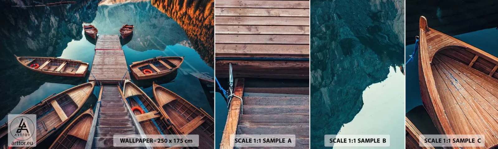 Fototapeten Muster Selbstklebend Deluxe Sticker - Ich warte am Yachthafen - Landschaft, See, Tirol - 100x30 cm