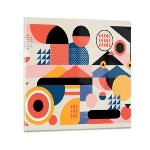 Glasbild - Bild auf glas - Komposition: Na, los, spiel! - 60x60 cm