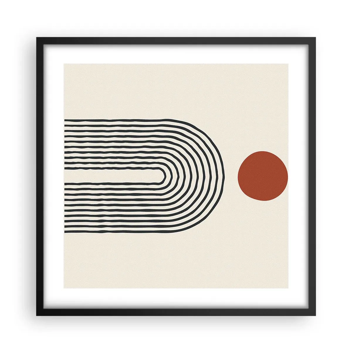 Poster in einem schwarzem Rahmen - Magnetismus von Formen und Farben - 50x50 cm