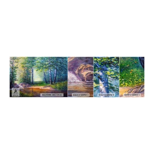 Fototapeten Muster Selbstklebend Deluxe Sticker - Idyllische Landschaft - Landschaft, Wald, Fluss - 100x30 cm