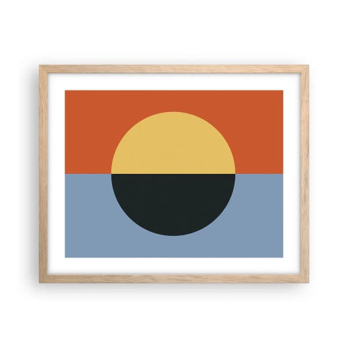 Poster in einem Rahmen aus heller Eiche - Eine Komposition aus Wärme und Kühle - 50x40 cm
