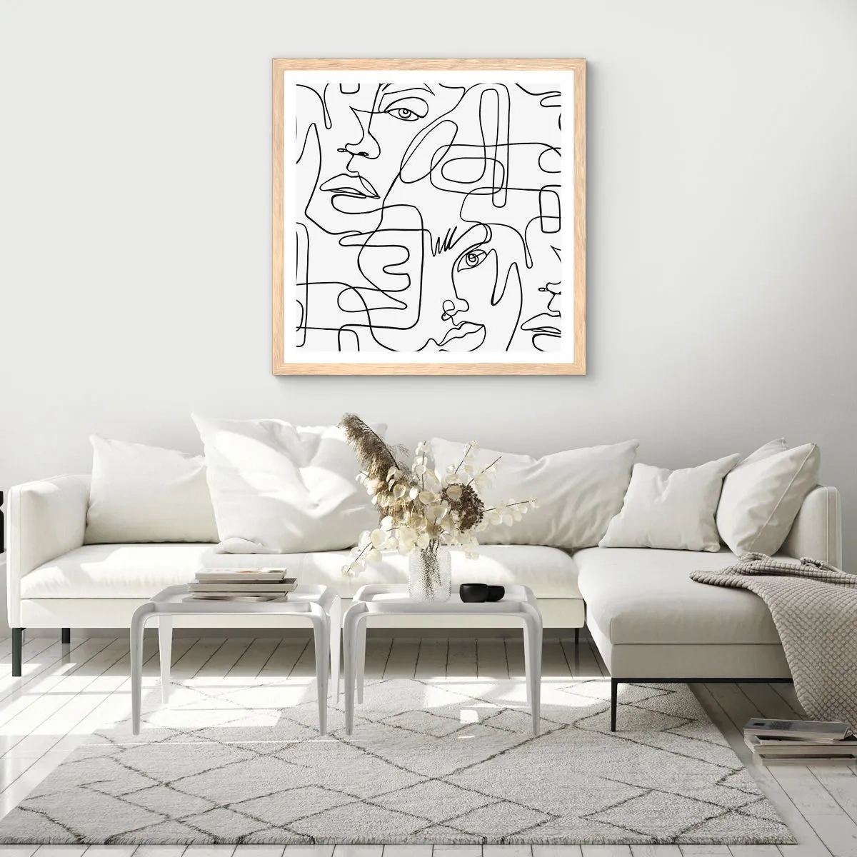 Poster in einem Rahmen aus heller Eiche - In verworrenen Gefühlen - 50x50 cm