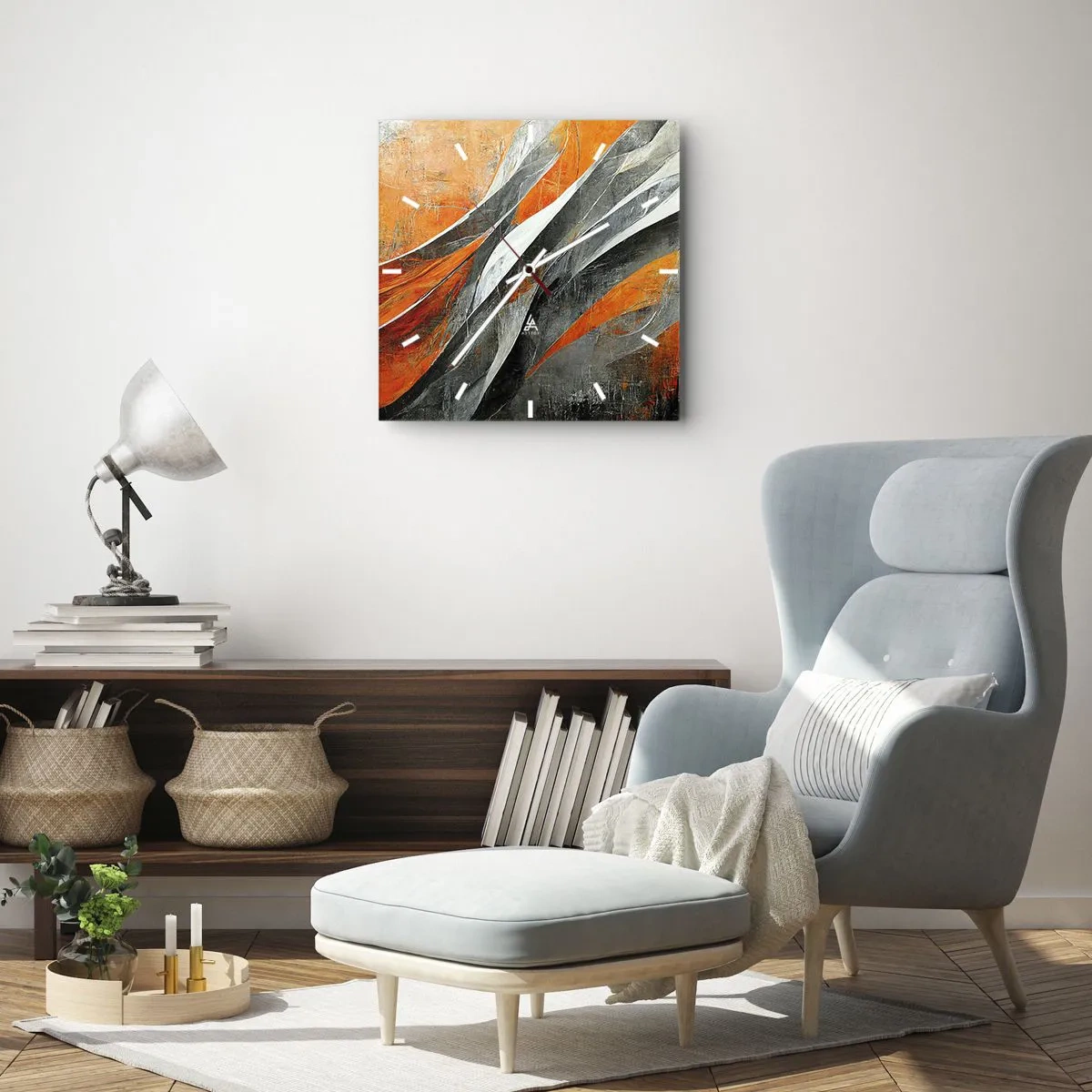 Wanduhr - Glasuhr - Hitze und Kälte - 30x30 cm