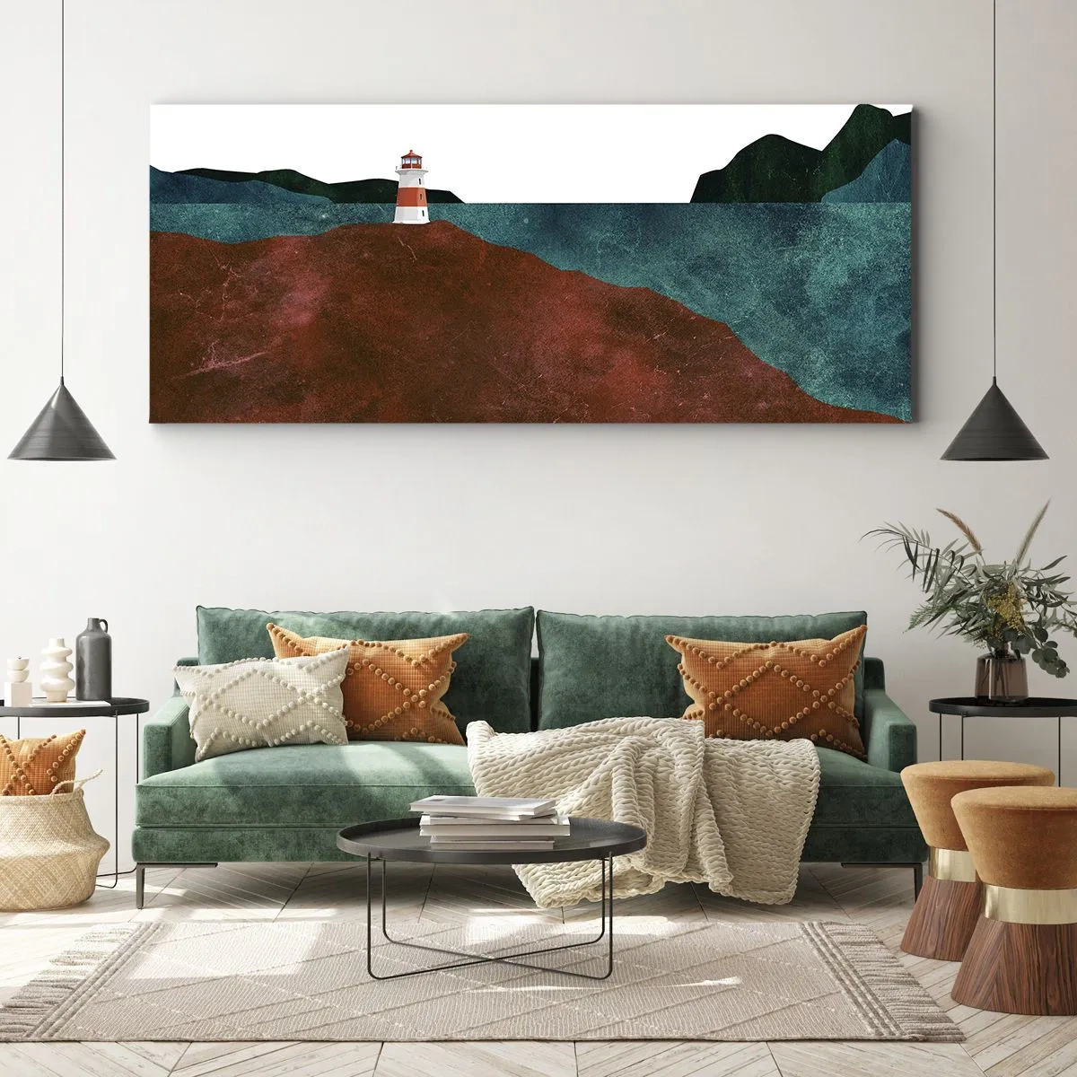 Bild auf Leinwand - Leinwandbild - Aufs Meer starren - 100x40 cm