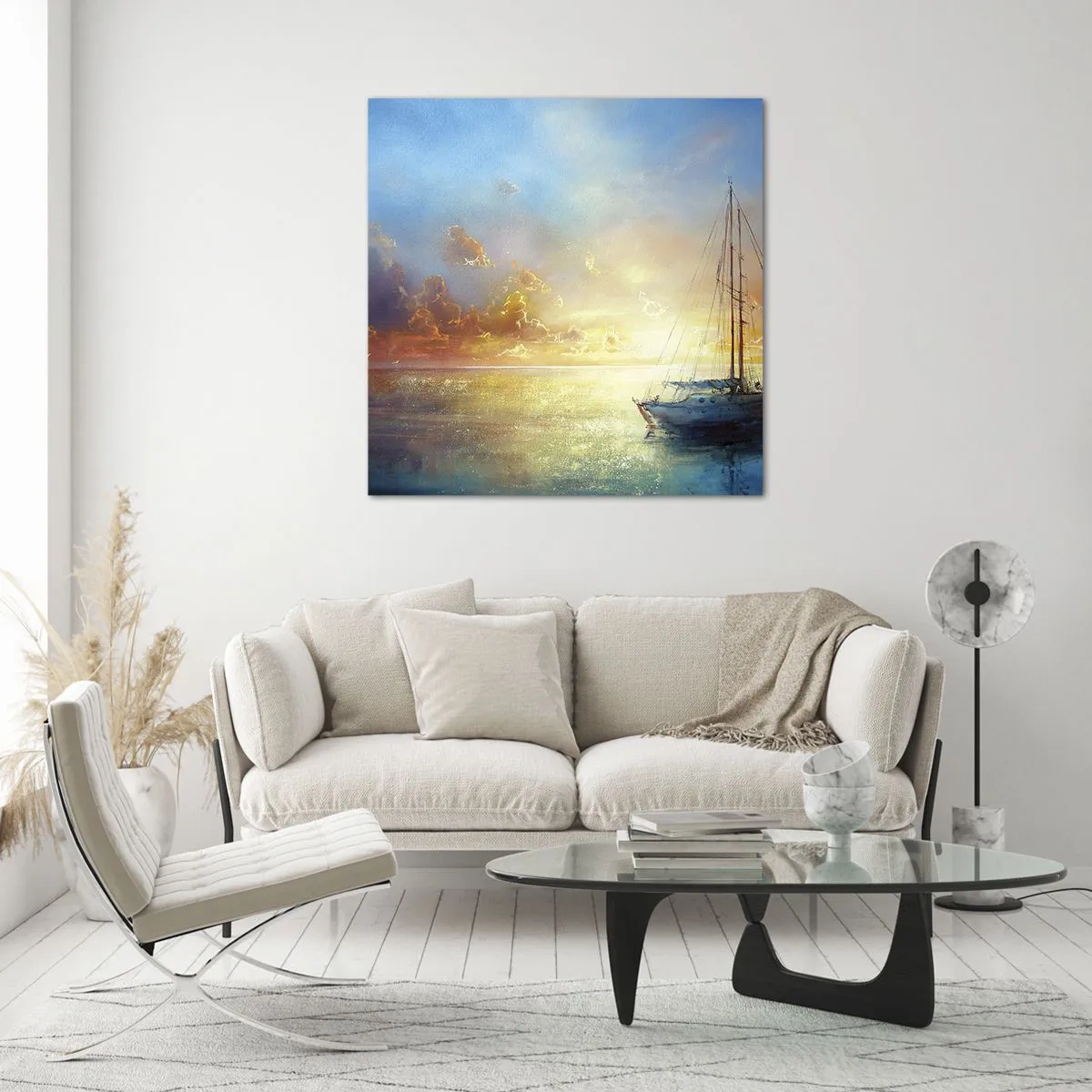 Glasbild - Bild auf glas - In einer goldenen Bucht - 50x50 cm