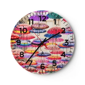 Wanduhr - Glasuhr - Stadtwiese - 40x40 cm