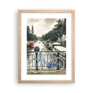 Poster in einem Rahmen aus heller Eiche - Die Farben der Amsterdamer Straße - 30x40 cm