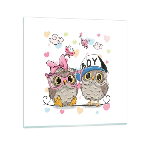 Glasbild - Bild auf glas - Lass uns Liebe machen! - 70x70 cm