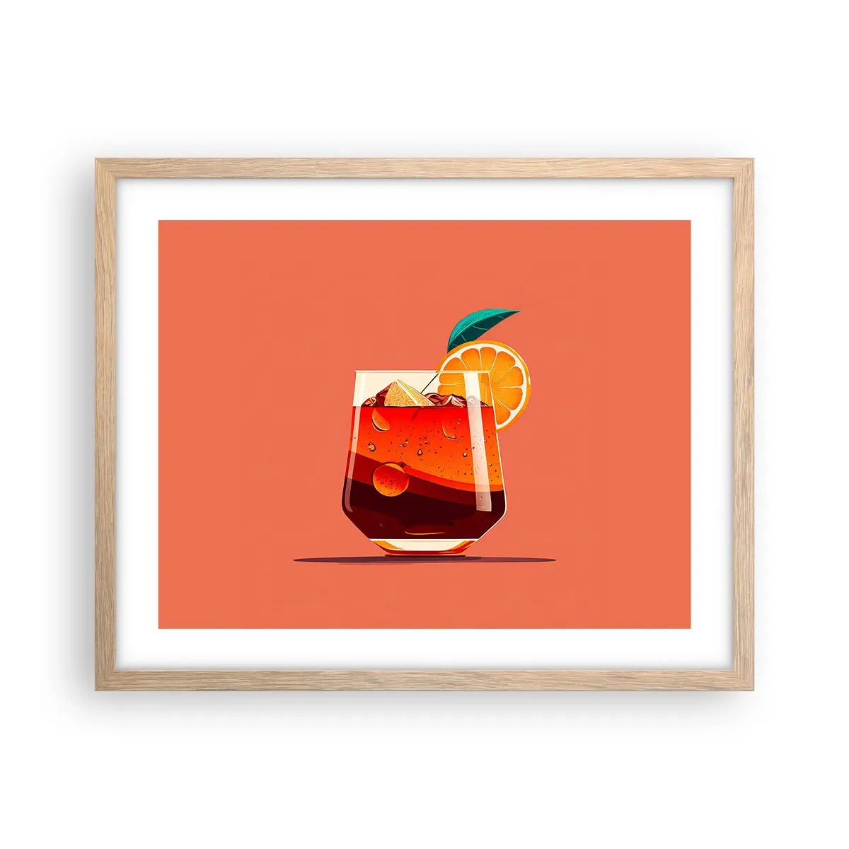 Poster in einem Rahmen aus heller Eiche - Sommerliche Erfrischung - 50x40 cm