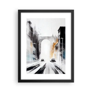 Poster in einem schwarzem Rahmen - Stadtstudie: Architektur und Bewegung - 30x40 cm