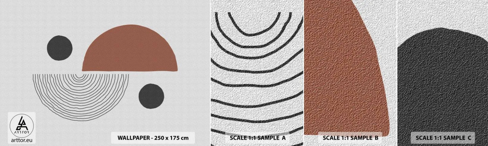 Fototapetenmuster Standard Eco - Perfektion des Rades - Abstraktion, Stück, Moderne Kunst - 100x30 cm