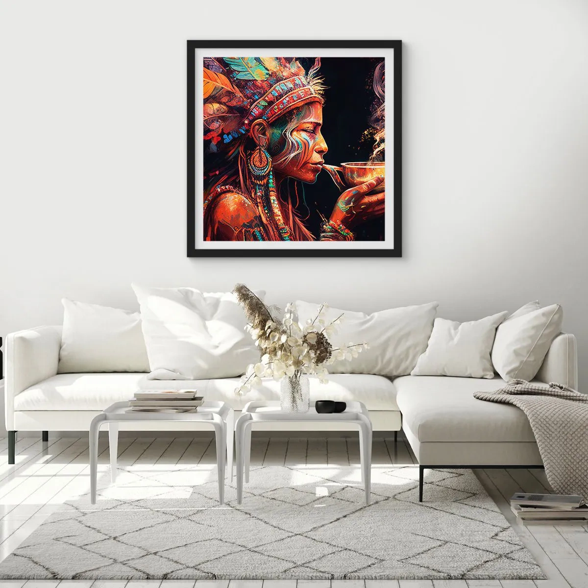 Poster in einem schwarzem Rahmen - Magisches Ritual - 30x30 cm