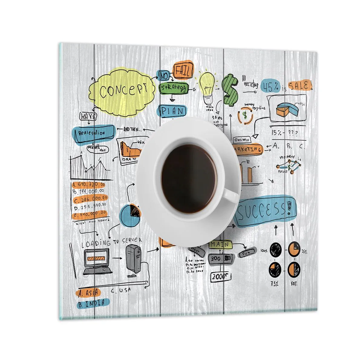 Glasbild - Bild auf glas - Zeit für eine Pause - 40x40 cm