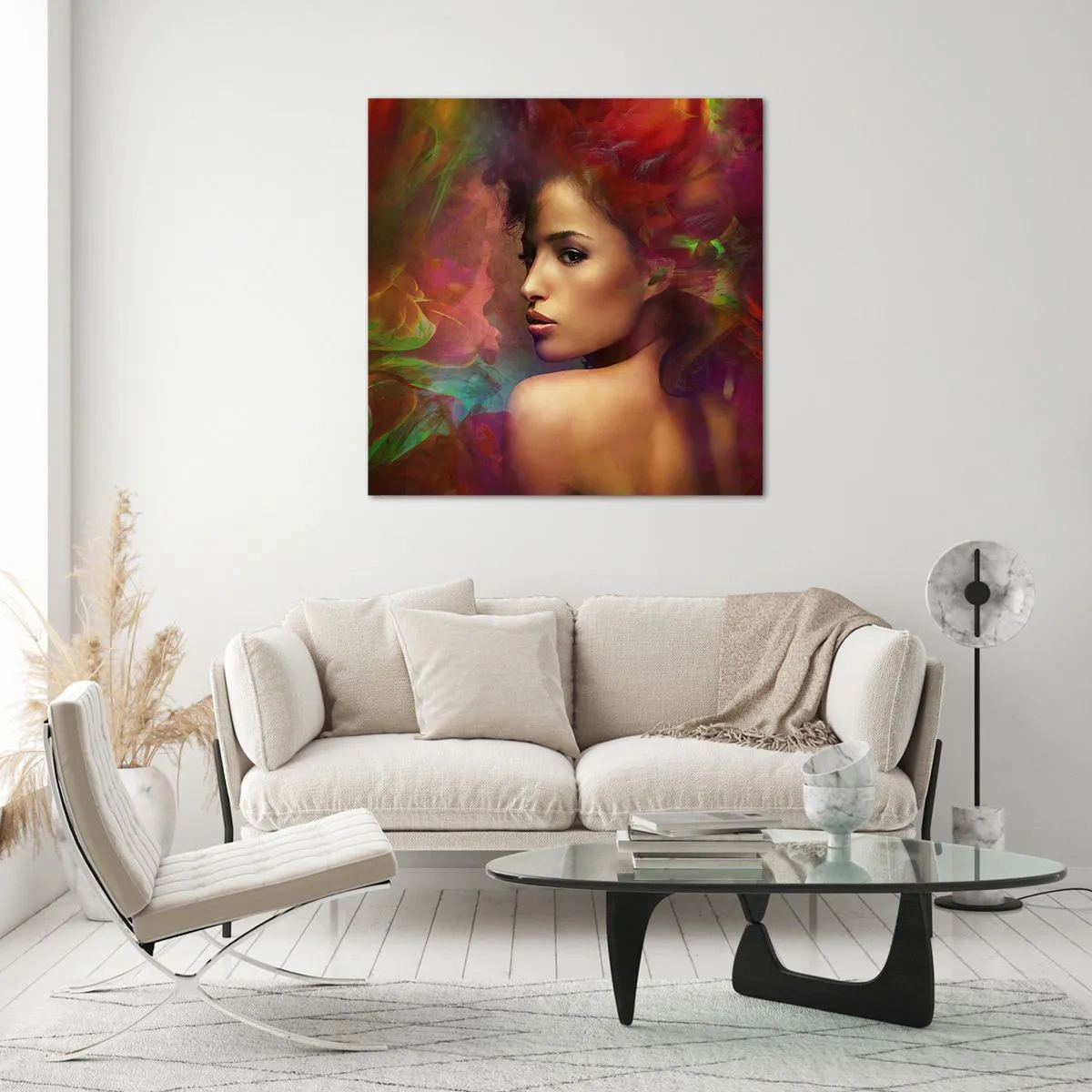 Glasbild - Bild auf glas - Schöner als ein Regenbogen, so zart wie ein Nebel - 70x70 cm