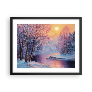 Poster in einem schwarzem Rahmen - Die Farben des Winters - 50x40 cm
