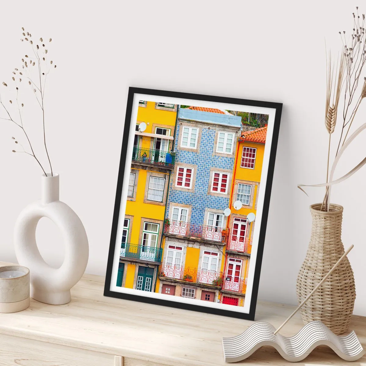 Poster in einem schwarzem Rahmen - Farben der Altstadt - 40x50 cm