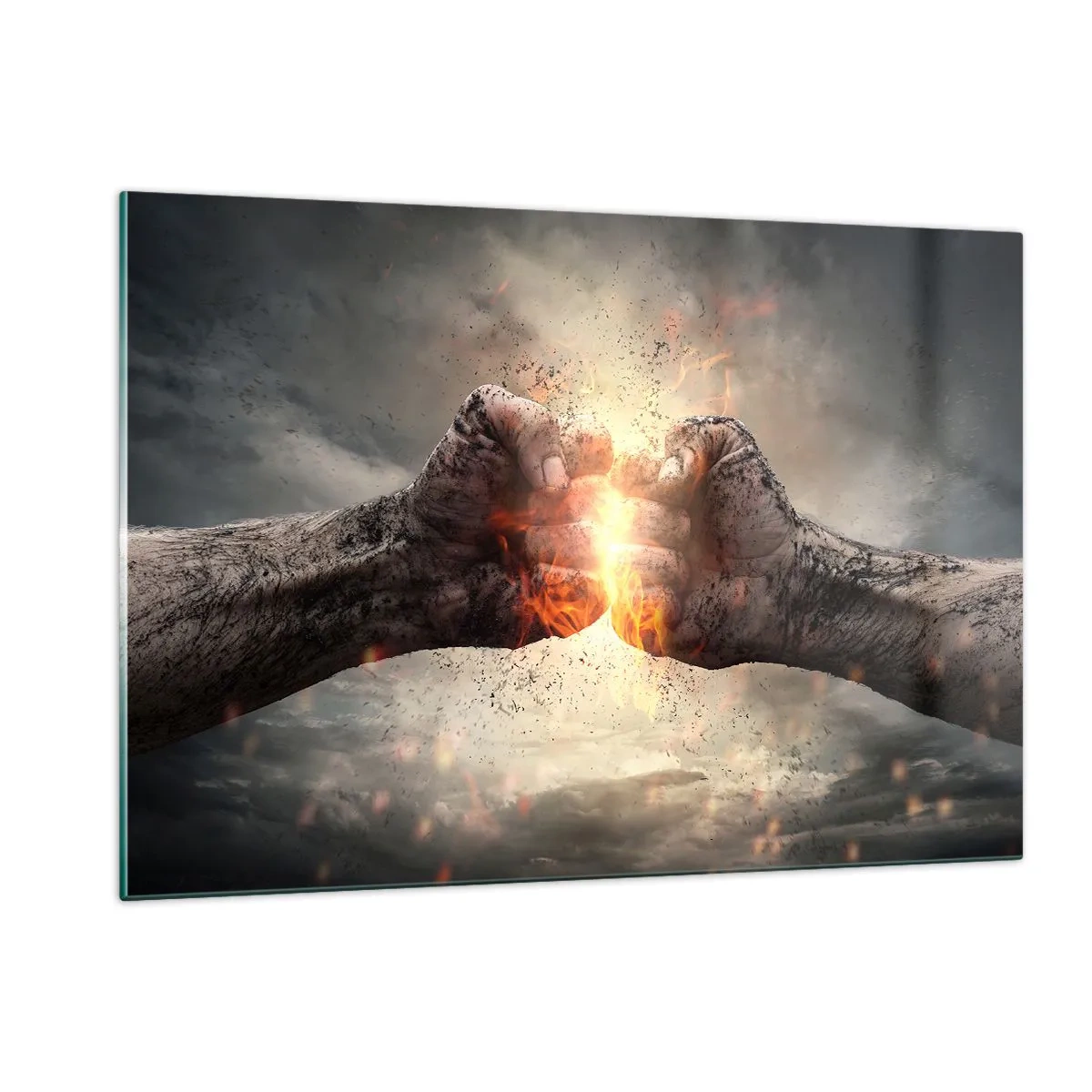 Glasbild - Bild auf glas - Stehen Sie dem Kampf gegenüber - 120x80cm - Steh auf für einen Kampf - Moderne Wanddekoration für Wohnzimmer und Schlafzimmer ARTTOR