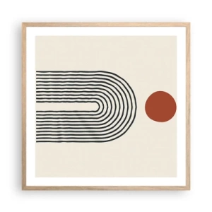 Poster in einem Rahmen aus heller Eiche - Magnetismus von Formen und Farben - 60x60 cm