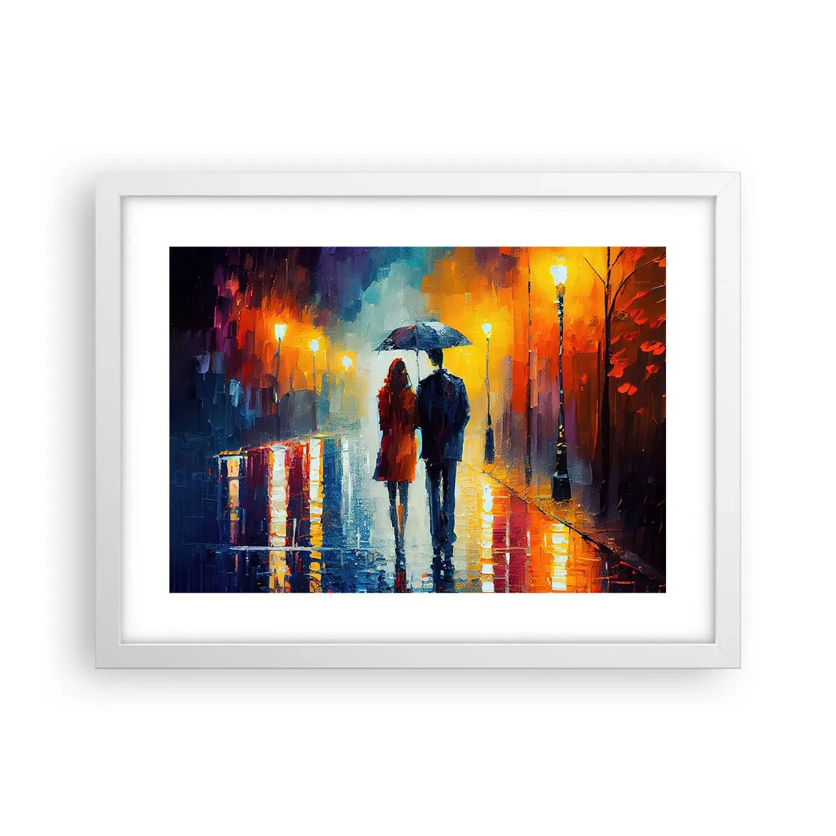 Poster in einem weißen Rahmen - Gemeinsam – eine bunte Nacht - 40x30 cm