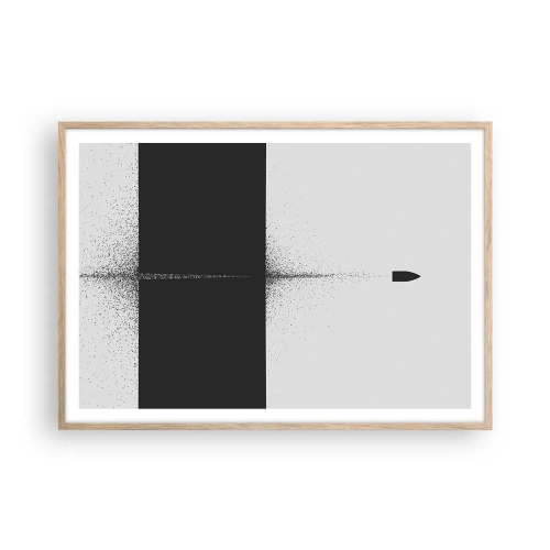 Poster in einem Rahmen aus heller Eiche - Direkt zum Ziel - 100x70 cm