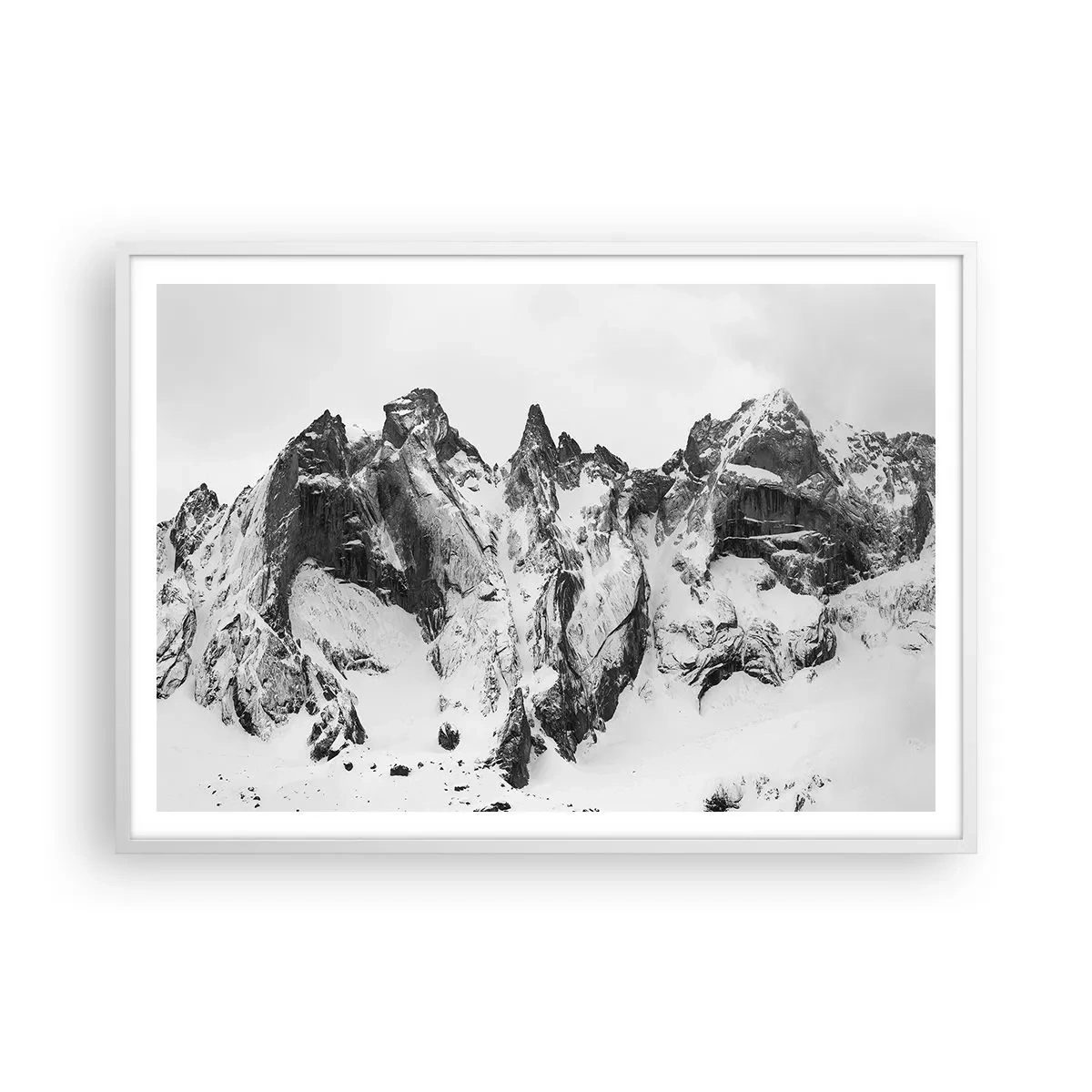 Poster in einem weißen Rahmen - Gefährlicher Granitgrat - 100x70 cm