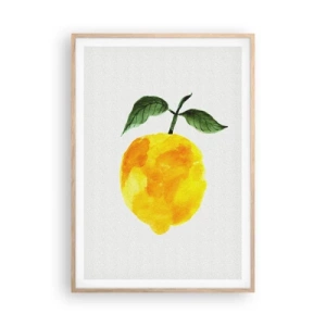 Poster in einem Rahmen aus heller Eiche - So schmeckt man die Sonne - 70x100 cm