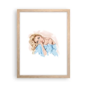 Poster in einem Rahmen aus heller Eiche - Verträumt im Blau - 30x40 cm