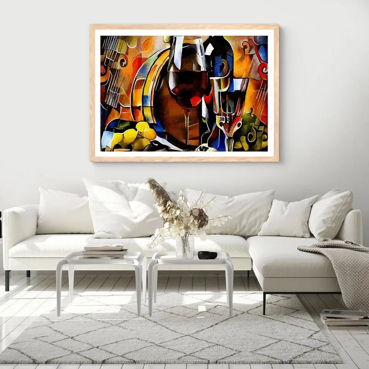 Poster in einem Rahmen aus heller Eiche - Und die Welt nimmt Farben an - 70x50 cm