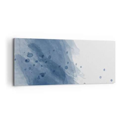 Bild auf Leinwand - Leinwandbild - Blauer Tüll - 100x40 cm