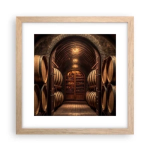 Poster in einem Rahmen aus heller Eiche - Stimmungsvoller Keller - 30x30 cm