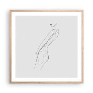 Poster in einem Rahmen aus heller Eiche - Bloß ein Versprechen - 60x60 cm